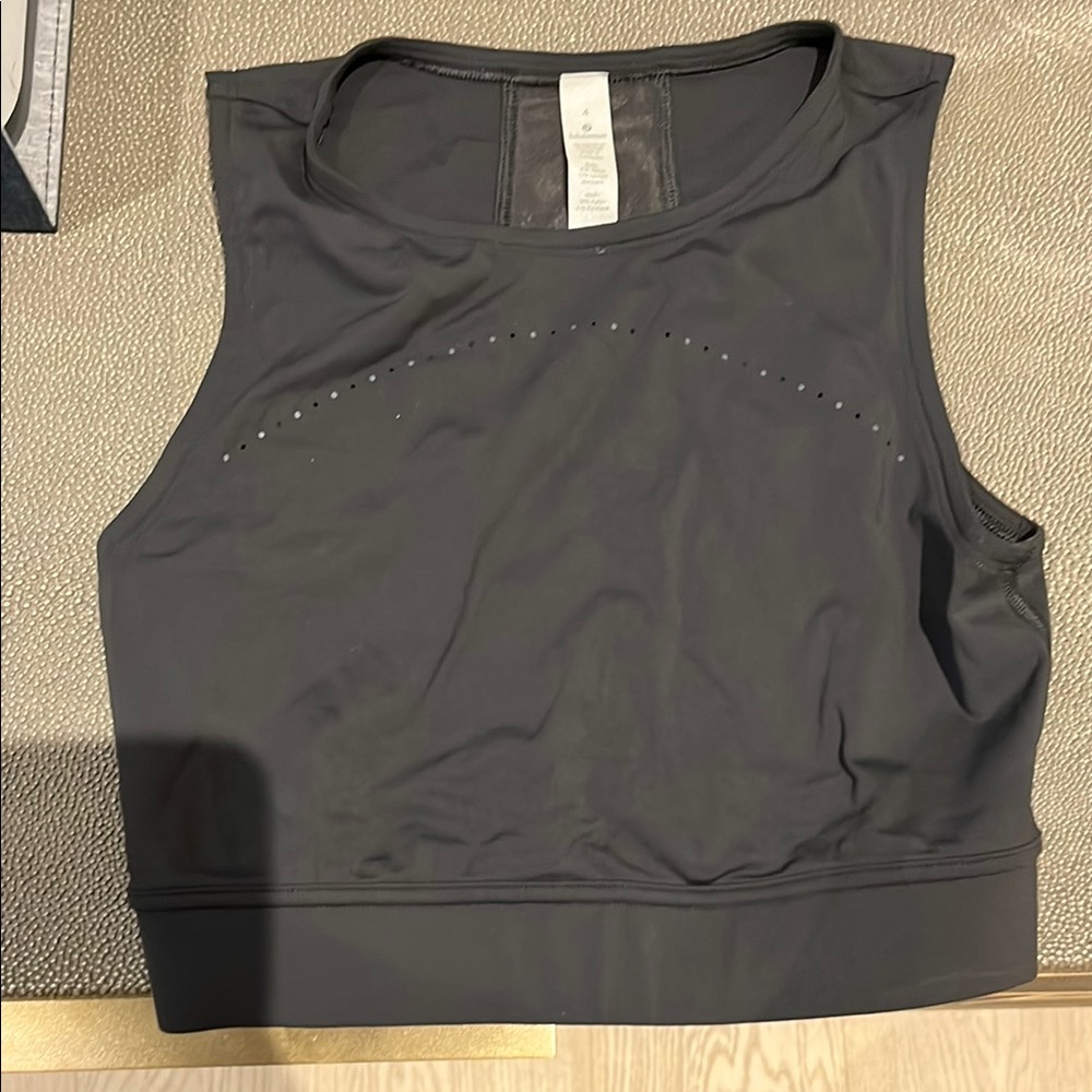 Gray lululemon Sleeveless Crop Tank